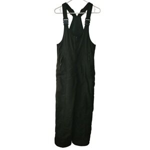 Sport Essentials Mens Black Insulated Snow Bibs Ski Pants Overalls Medium Winter
